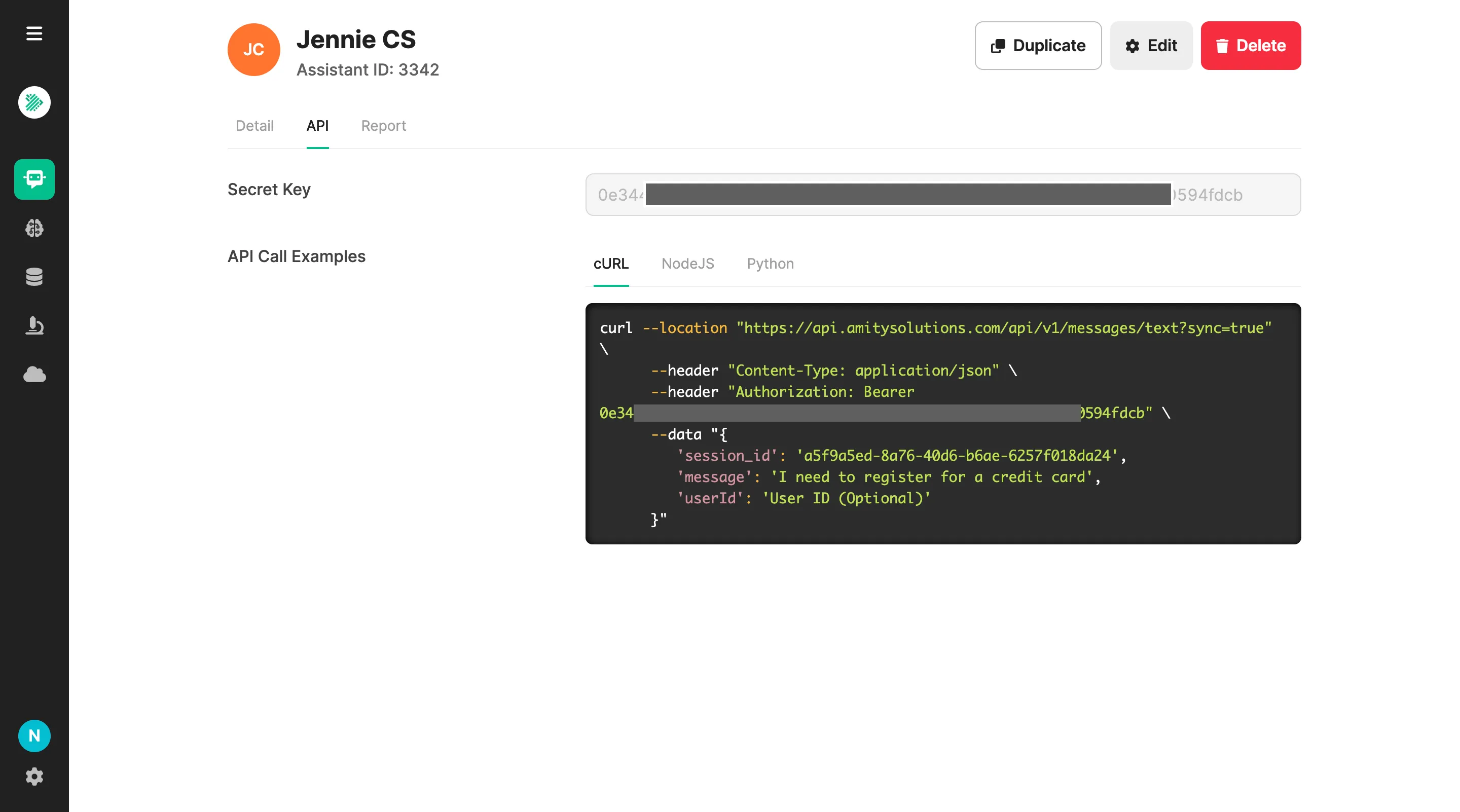 Assistant API Tab